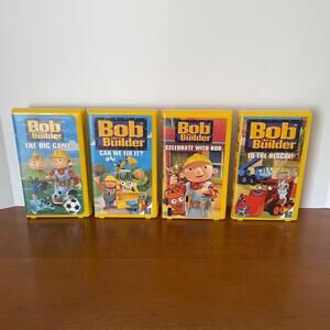 Bob The Builder VHS Tape Lot of 4 In Yellow Clamshell Cases